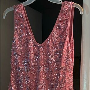 Beautiful Pink Sequin Dress. V neck